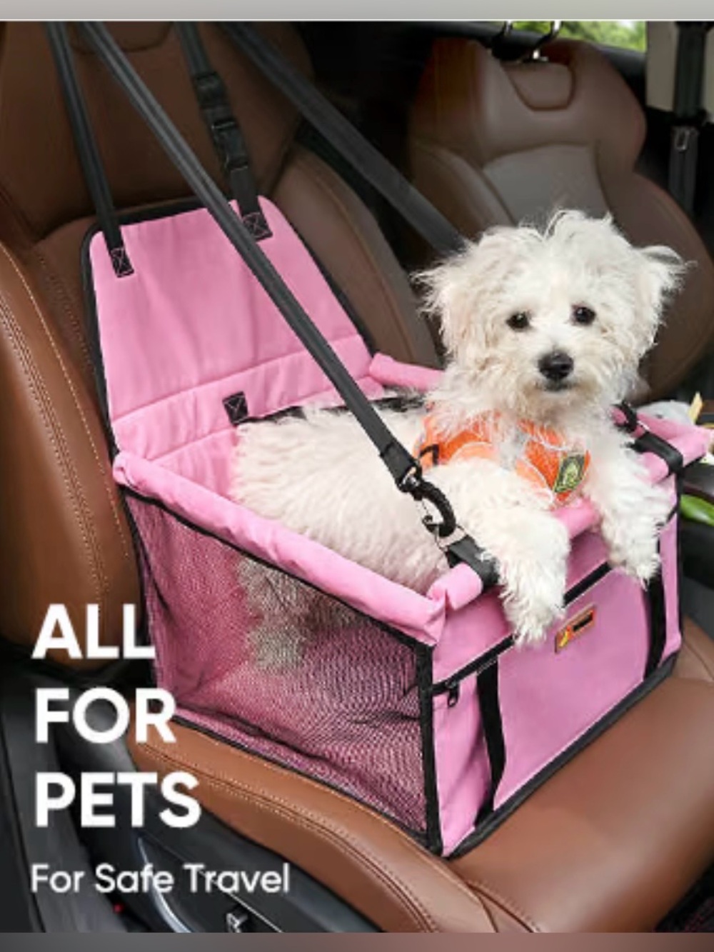 Pink Petbobi Pet Booster Car Seat for Pets Up To 15lbs - Picture 8 of 16